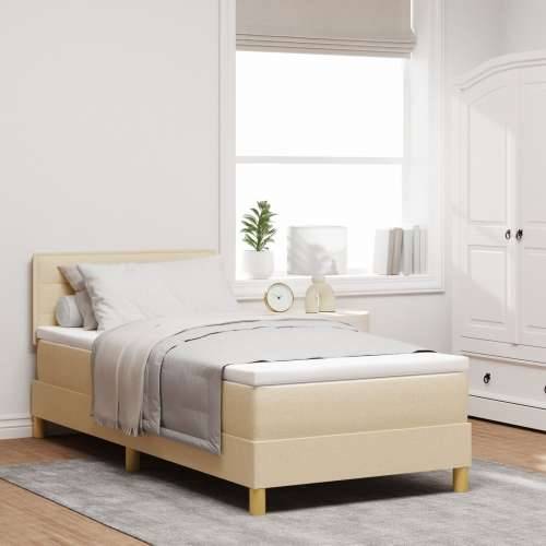Box Spring Krevet s Madracem Krem 80x200 cm Tkanina Cijena