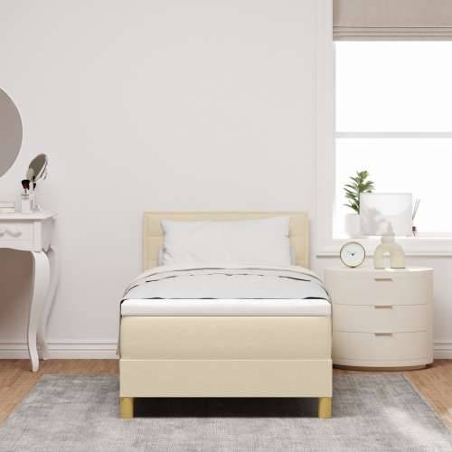 Box Spring Krevet s Madracem Krem 80x200 cm Tkanina Cijena