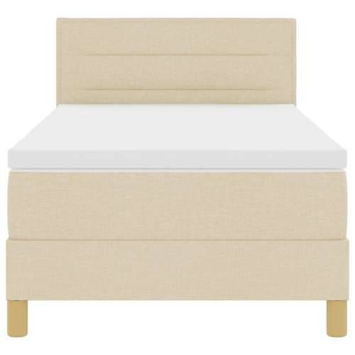 Box Spring Krevet s Madracem Krem 80x200 cm Tkanina Cijena