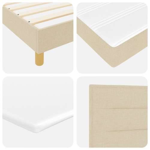 Box Spring Krevet s Madracem Krem 80x200 cm Tkanina Cijena