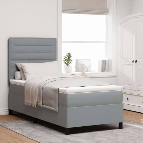 Box Spring Krevet s Madracem Svijetlosiv 80x200 cm Tkanina Cijena