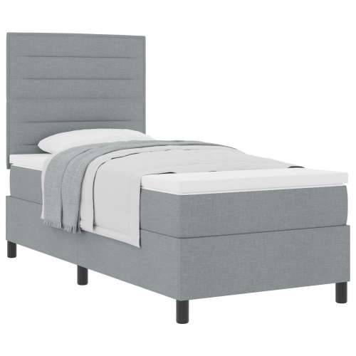 Box Spring Krevet s Madracem Svijetlosiv 80x200 cm Tkanina Cijena