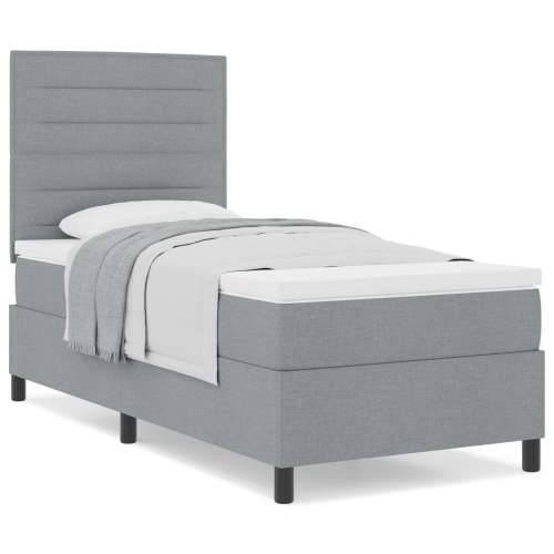 Box Spring Krevet s Madracem Svijetlosiv 80x200 cm Tkanina Cijena