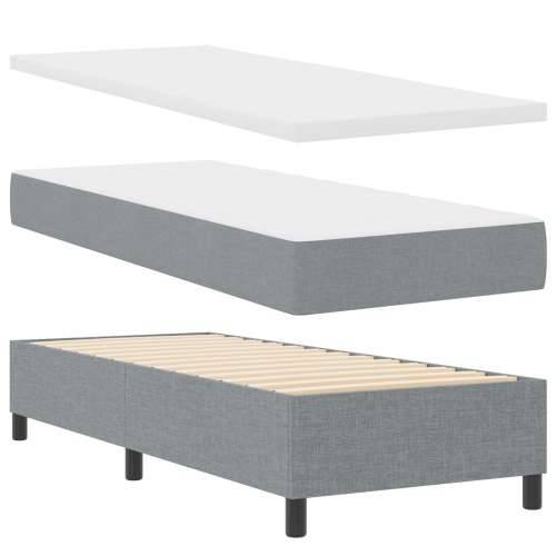 Box Spring Krevet s Madracem Svijetlosiv 80x200 cm Tkanina Cijena