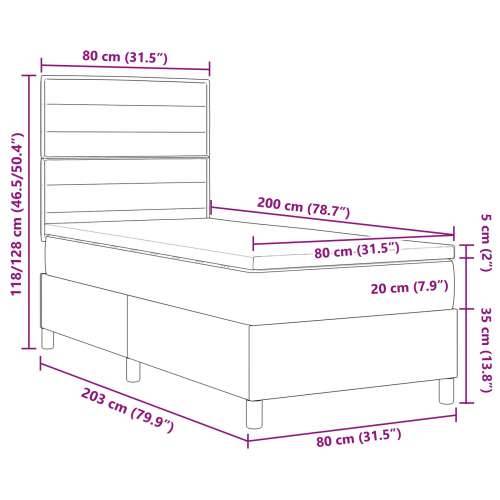krevet s podnicom s madracem taupe 80x200 cm tkanina Cijena
