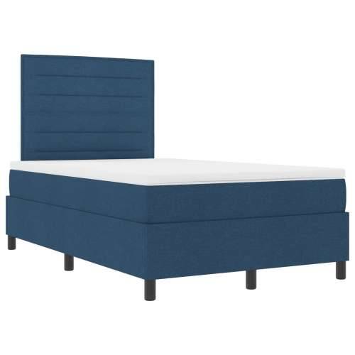 Box Spring Krevet s madracem Plava Mala Dvojna Tkanina Cijena