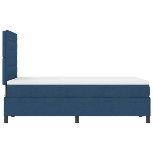 Box Spring Krevet s madracem Plava Mala Dvojna Tkanina Cijena