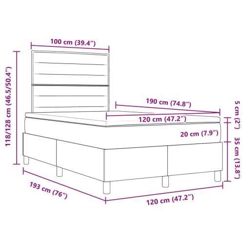 Box Spring Krevet s madracem Plava Mala Dvojna Tkanina Cijena