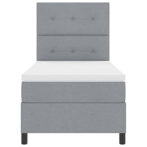 Box Spring Krevet s Madracem Svijetlo Sivi Jednokrevetni Tkani Cijena