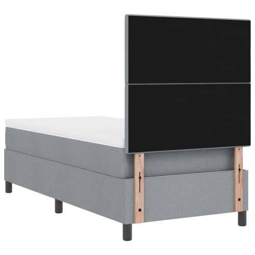 Box Spring Krevet s Madracem Svijetlo Sivi Jednokrevetni Tkani Cijena