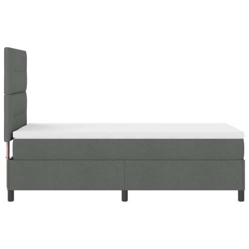 Box Spring krevet s madracem Tamnosivi jednokrevetni Tkanina Cijena