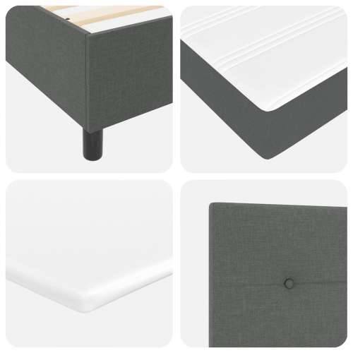 Box Spring krevet s madracem Tamnosivi jednokrevetni Tkanina Cijena