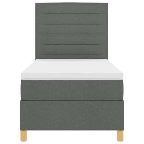 Box Spring Krevet s Madracem Tamno Sivi Jednokrevetni Tkanina Cijena