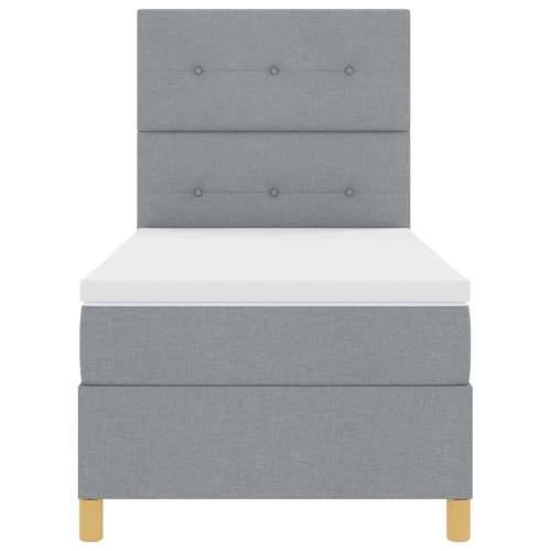 Box Spring Bed s madracem svijetlosivi jednokrevetni tkanina Cijena
