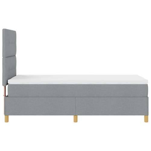 Box Spring Bed s madracem svijetlosivi jednokrevetni tkanina Cijena
