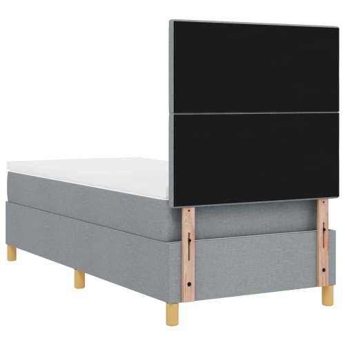 Box Spring Bed s madracem svijetlosivi jednokrevetni tkanina Cijena