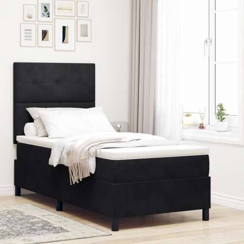 Box Spring Krevet s Madracem Crni 80x200 cm Baršun Cijena