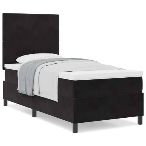 Box Spring Krevet s Madracem Crni 80x200 cm Baršun Cijena