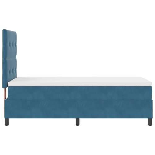 Box Spring krevet s madracem tamnoplave boje 80x200 cm od baršuna Cijena
