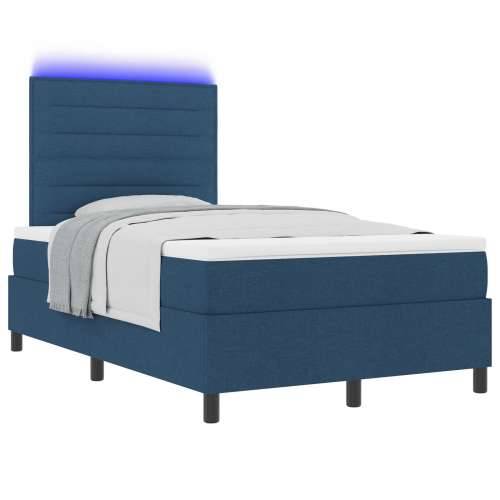 Krevet s kutijom s madracem i LED plavi 120x190 cm Tkanina Cijena