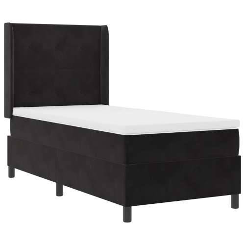 Box Spring Krevet s Madracem i LED Crna 80x200 cm Baršun Cijena