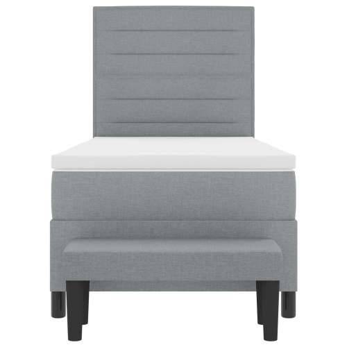 Box Spring Krevet s Dušekom i Klupom Svijetlosiva 80x200 cm Tkanina Cijena