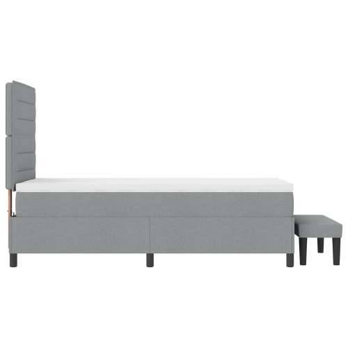 Box Spring Krevet s Dušekom i Klupom Svijetlosiva 80x200 cm Tkanina Cijena