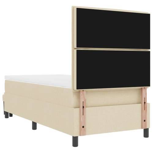 Krevet s opružama s madracem i klupom krem 80x200 cm tkanina Cijena
