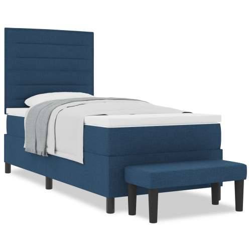 Box Spring krevet s madracem i klupom plavi 80x200 cm tkanina Cijena