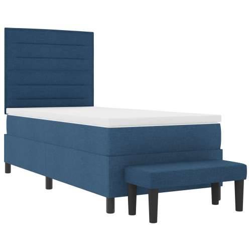 Box Spring krevet s madracem i klupom plavi 80x200 cm tkanina Cijena