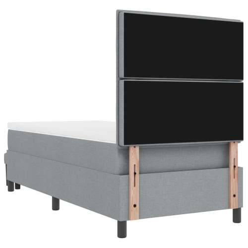 Krevet s opružnom podlogom s madracem svijetlo sive boje 90x190 cm tkanina Cijena
