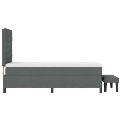 Box Spring krevet s madracem i klupicom tamnosivi 90x190 cm tkanina Cijena