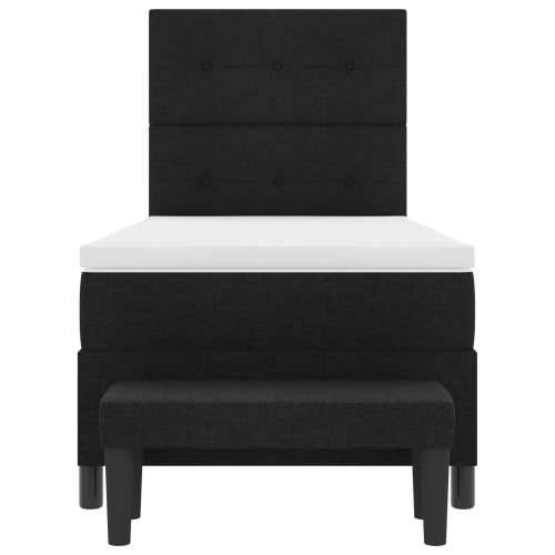 Box Spring Krevet s Madracem & Klupom Crni 90x190 cm Tkanina Cijena