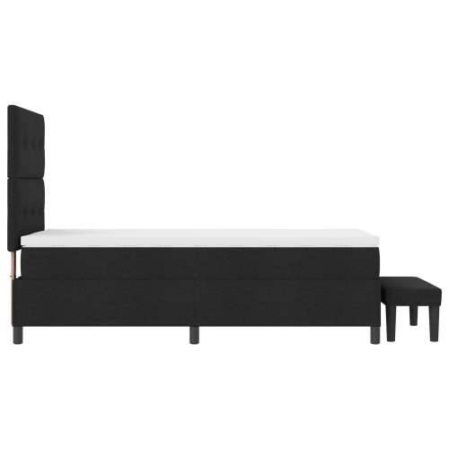 Box Spring Krevet s Madracem & Klupom Crni 90x190 cm Tkanina Cijena