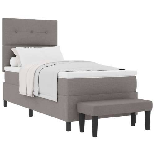 Krevet s opružnim dnom s madracem i klupe Taupe 90x190 cm Tkanina Cijena