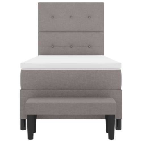 Krevet s opružnim dnom s madracem i klupe Taupe 90x190 cm Tkanina Cijena