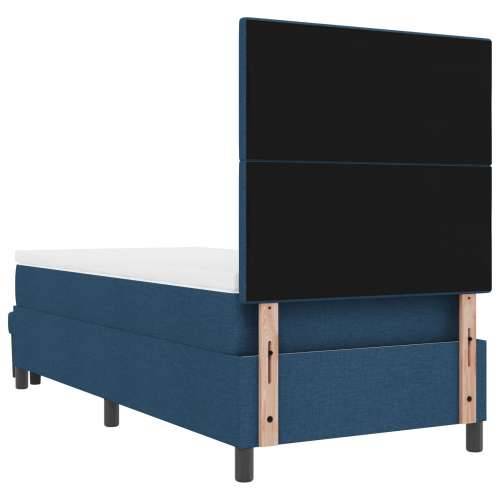 Kutni Krevet s Madracem i Klupicom Plava 90x190 cm Tkanina Cijena