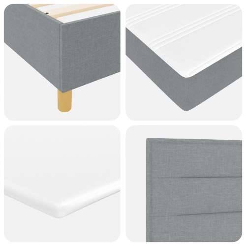 Box Spring Krevet s Madracem i Klupicom Svijetlosiva 90x190 cm Tkanina Cijena
