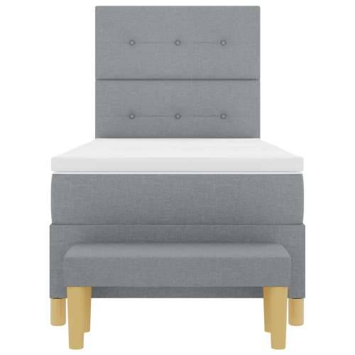 Krevet s box spring sustavom s madracem i klupom svijetlosivi 80x200 cm Tkanina Cijena