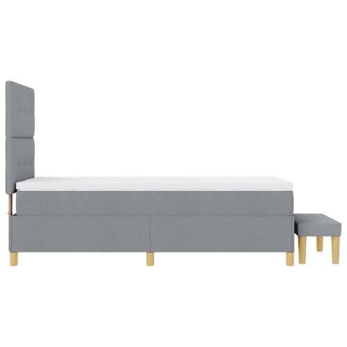 Krevet s box spring sustavom s madracem i klupom svijetlosivi 80x200 cm Tkanina Cijena