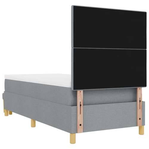 Krevet s box spring sustavom s madracem i klupom svijetlosivi 80x200 cm Tkanina Cijena
