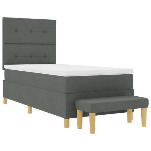 Krevet s Box Springom s madracem i klupom tamno sivi 80x200 cm tkanina Cijena