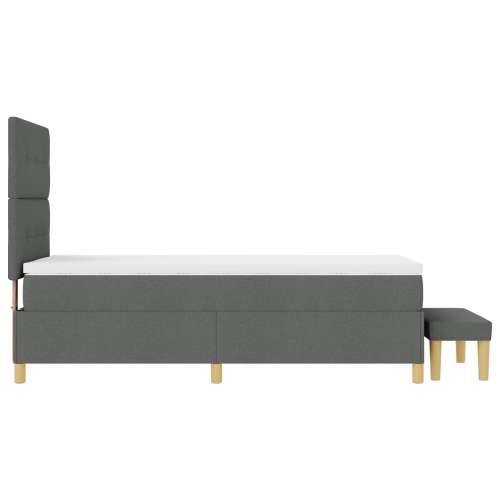 Krevet s Box Springom s madracem i klupom tamno sivi 80x200 cm tkanina Cijena