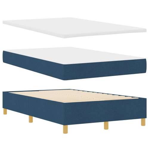 Krevet s box spring sustavom s madracem i klupom Plava 120x190 cm Tkanina Cijena