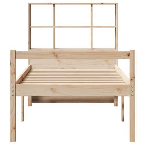 Krevet s regalom za knjige bez madraca 90x200 cm od borovine - Prirodna 90 x 200 cm Cijena