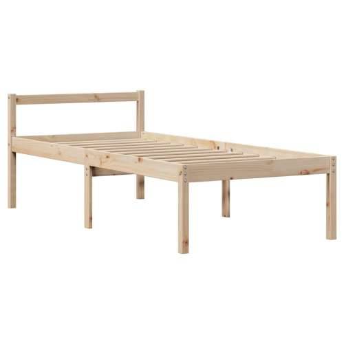 Krevet s regalom za knjige bez madraca 90x200 cm od borovine - Prirodna 90 x 200 cm Cijena
