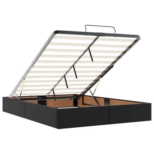Otomanski krevet s madracem crni 140x190 cm umjetna koža - Crna 140 x 190 cm Cijena