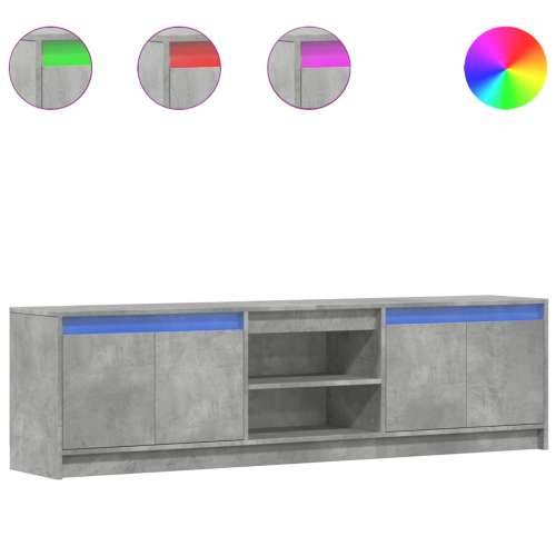 TV ormarić s LED svjetlima boja betona 180x34x50 cm drveni - Beton siva 1 180 cm Cijena