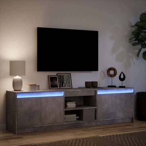TV ormarić s LED svjetlima boja betona 180x34x50 cm drveni - Beton siva 1 180 cm Cijena