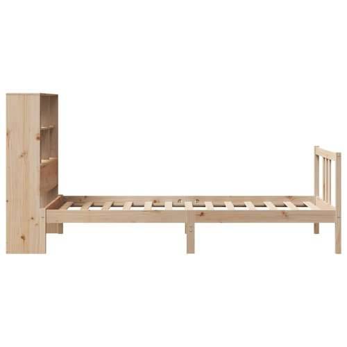 Krevet s regalom za knjige bez madraca 90x190 cm od borovine - Prirodna 90 x 190 cm Cijena